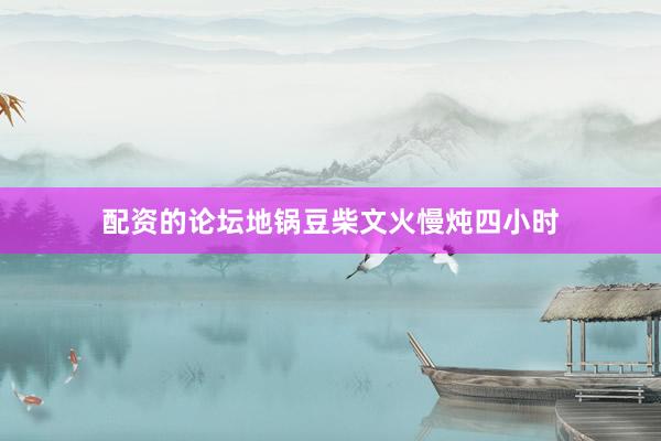 配资的论坛地锅豆柴文火慢炖四小时
