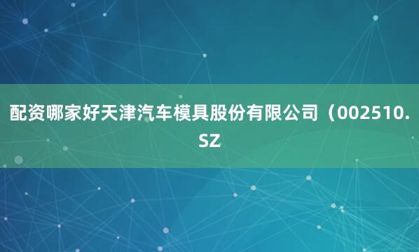 配资哪家好天津汽车模具股份有限公司（002510.SZ