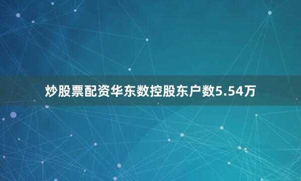 炒股票配资华东数控股东户数5.54万